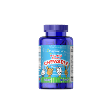 Puritan's Pride Pre-Vites Children's Multivitamin provides 100 chewable wafers, each packed with 10 essential vitamins to help support kids' daily nutrition.